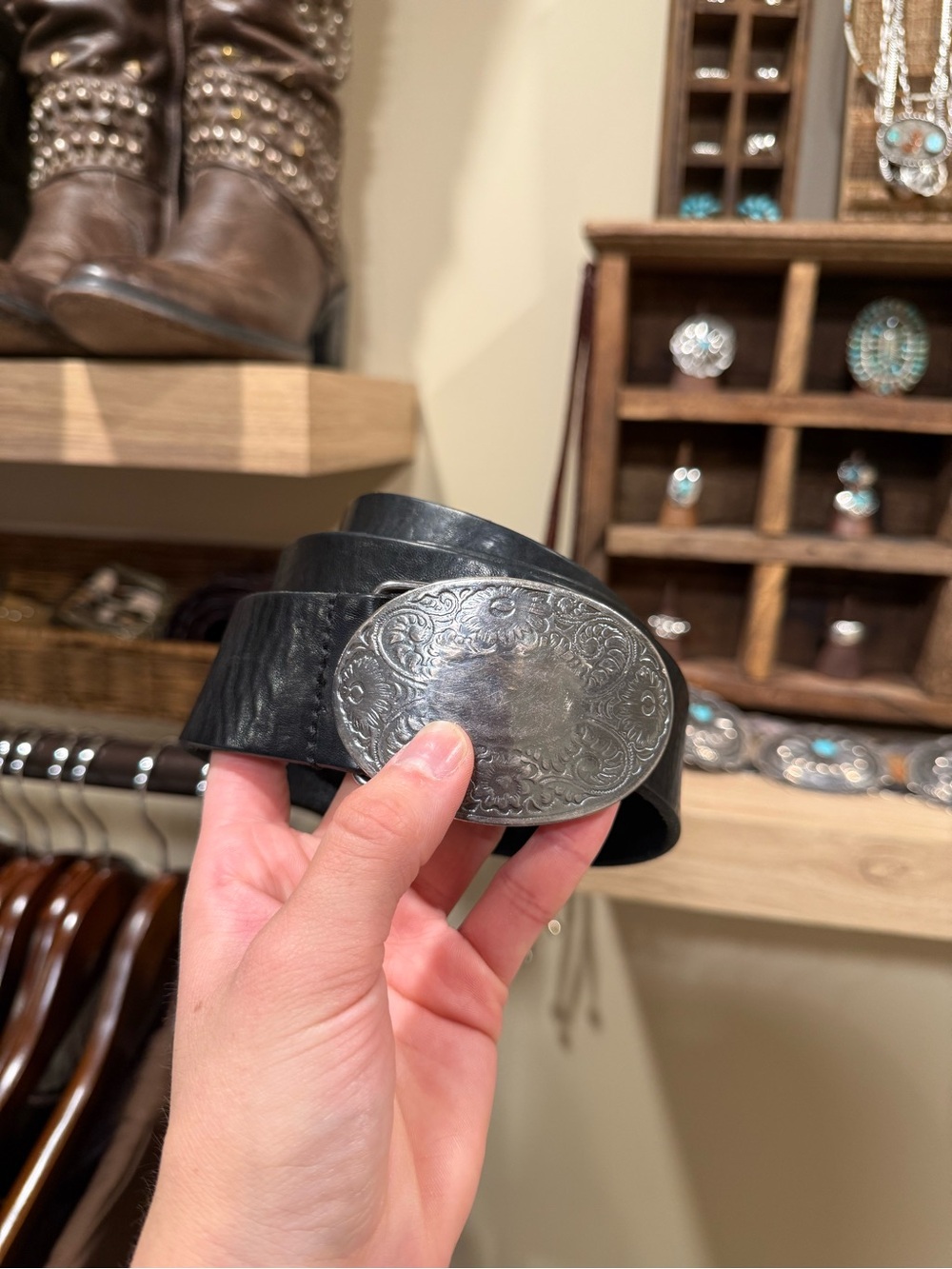 Fossil Leather Western Belt